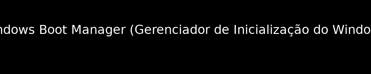 Windows Boot Manager (Gerenciador de Inicialização do Windows)
